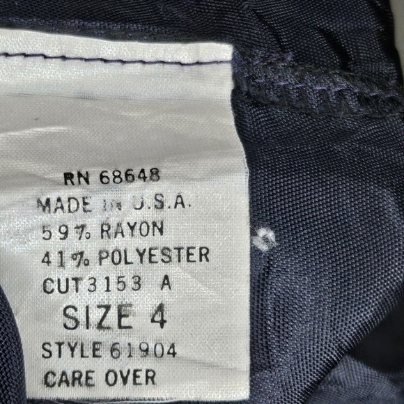 VTG Women ABS Evening Collection Neiman Marcus Navy Blue Floral Lace Dress Sze 4 - Picture 14 of 15